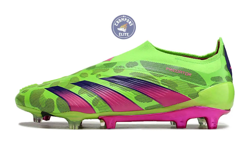 Image of Predator 24 Elite Laceless FG Predstrike - Generation Pred - Vert/Rose/Lucid Lemon ÉDITION LIMITÉE