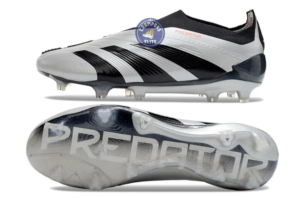 Predator 24 Elite Laceless FG Predstrike - Gris/Noir