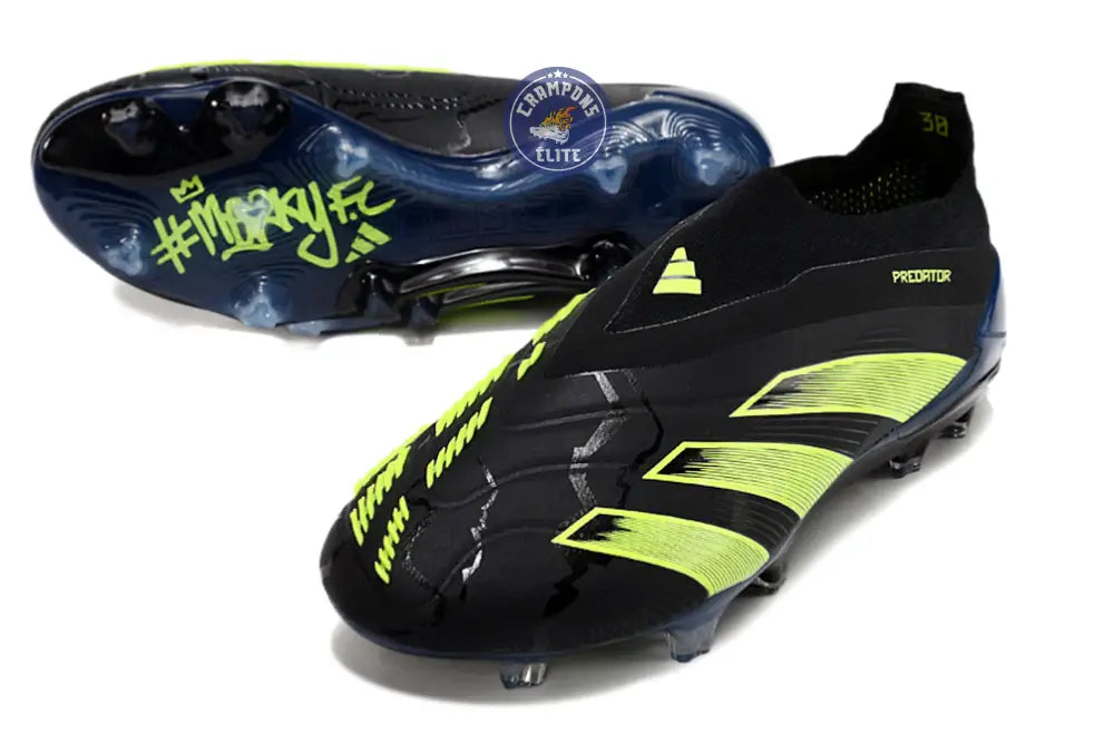 Predator 24 Elite Laceless FG Predstrike - Merky FC Noir/Vert Fluo