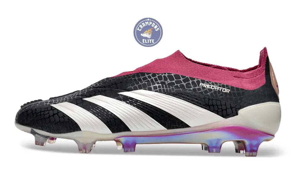 Predator 24 Elite Laceless FG Predstrike - Noir/Blanc/Legacy Burgundy ÉDITION LIMITÉE
