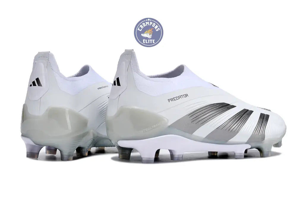 Predator 24 Elite Laceless FG Predstrike - Pearlized - Blanc/Argent