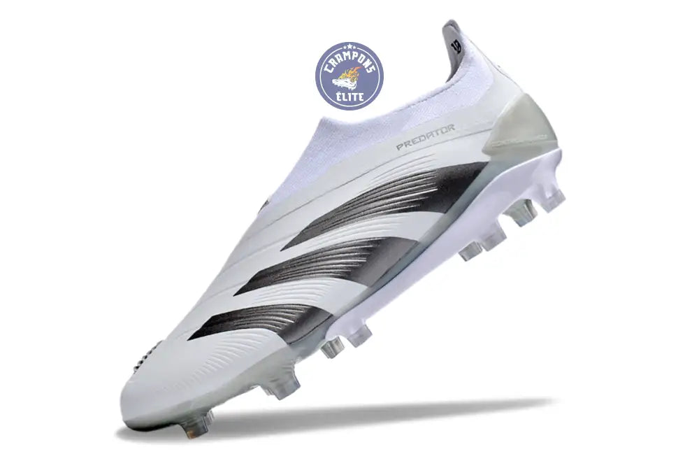 Predator 24 Elite Laceless FG Predstrike - Pearlized - Blanc/Argent