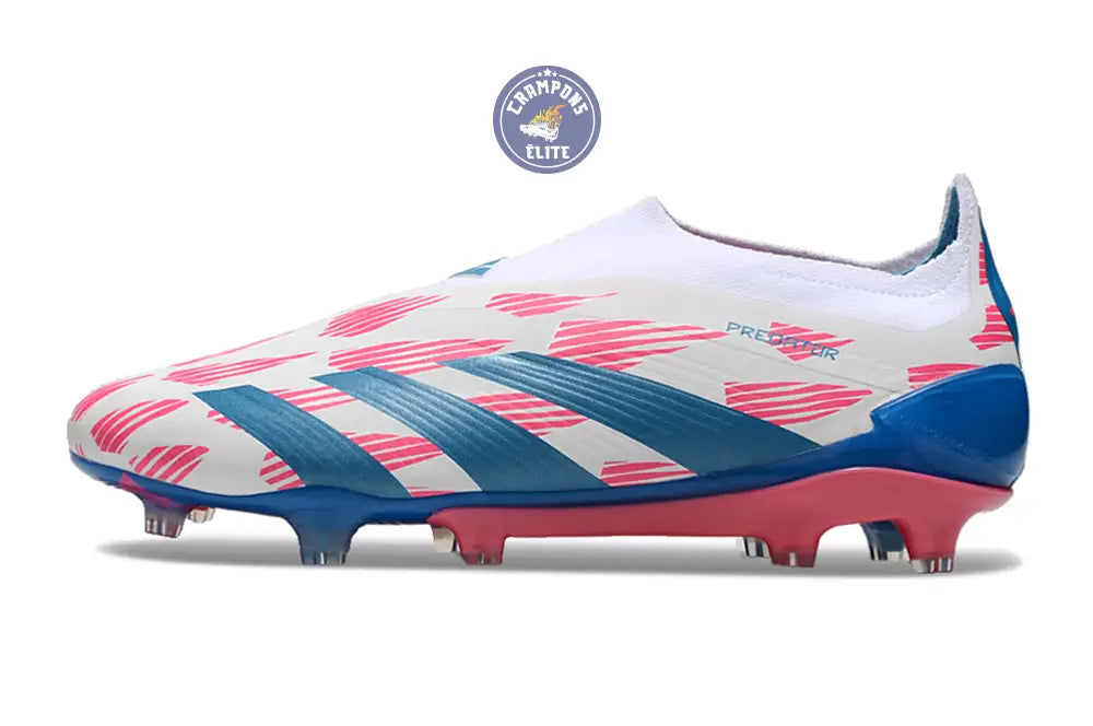 Image of Predator 24 Elite Laceless FG Predstrike - Reemergence - Blanc/Bleu/Rose
