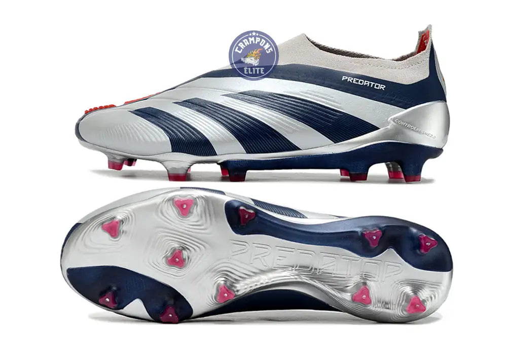 Predator 24 Elite Laceless FG Predstrike - ’Roteiro Pack’ - Gris/Bleu/Rouge