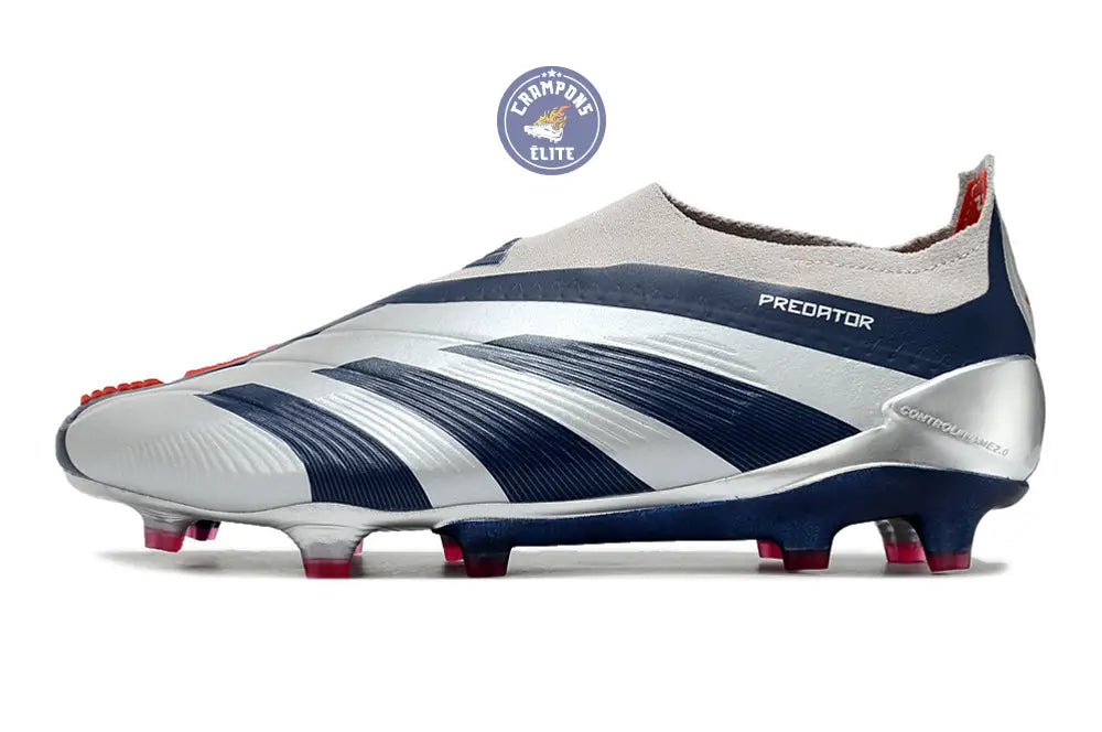 Image of Predator 24 Elite Laceless FG Predstrike - ’Roteiro Pack’ - Gris/Bleu/Rouge