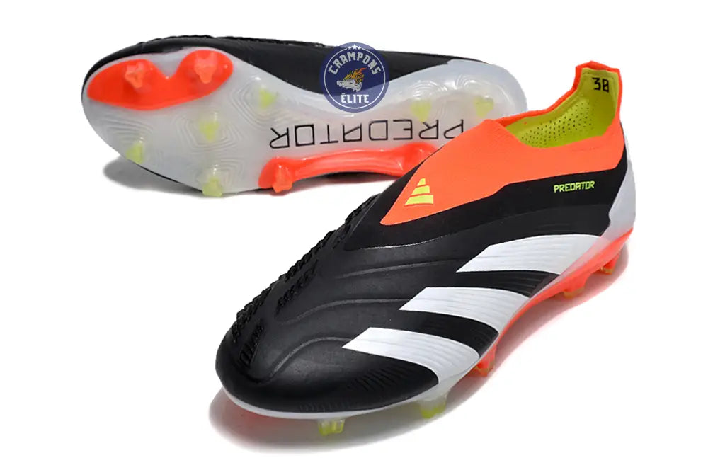 Predator 24 Elite Laceless FG Predstrike - Solar Energy - Noir/Blanc/Rouge