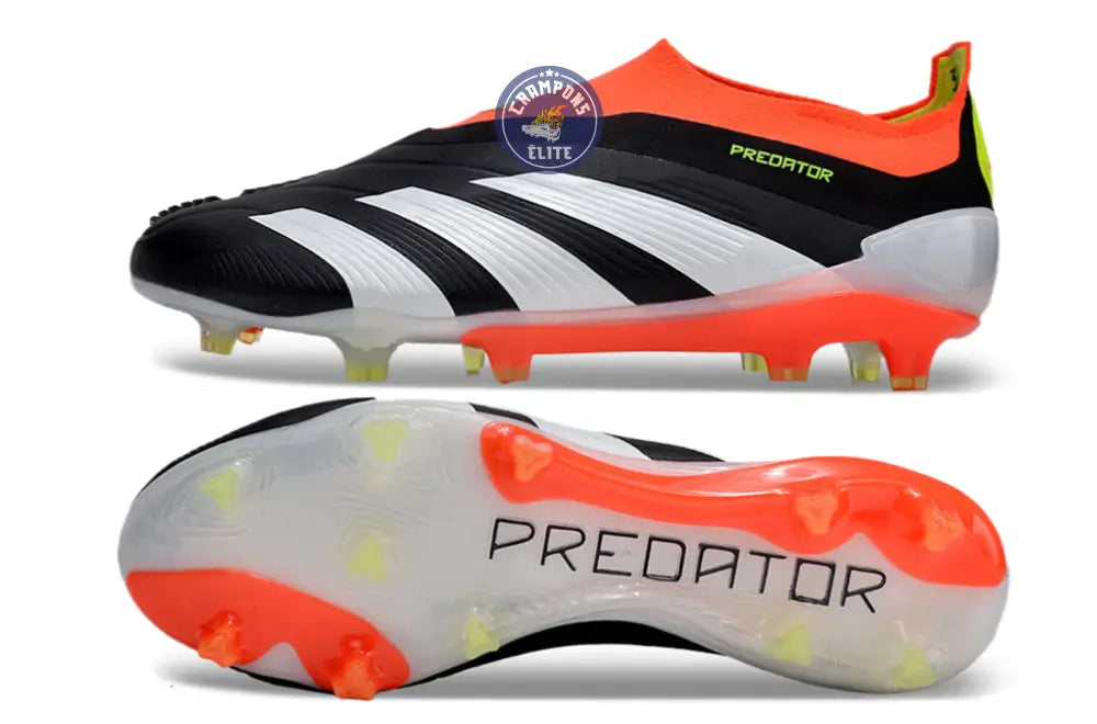 Predator 24 Elite Laceless FG Predstrike - Solar Energy - Noir/Blanc/Rouge