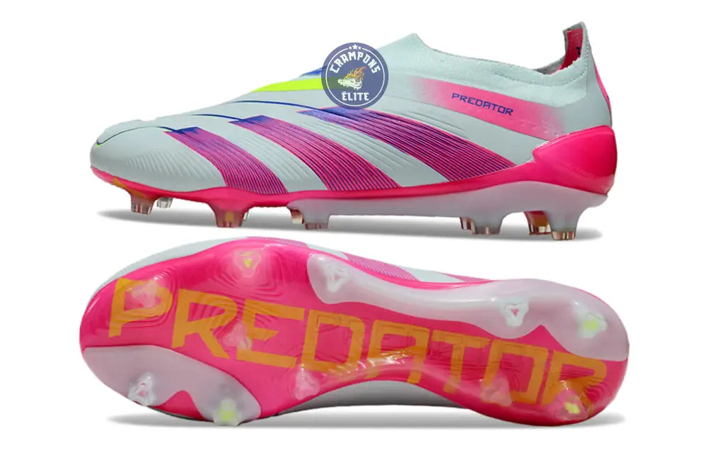 Predator 24 Elite Laceless FG Predstrike - Stellar Icon - Almost Blue/Lucid Pink/Jaune
