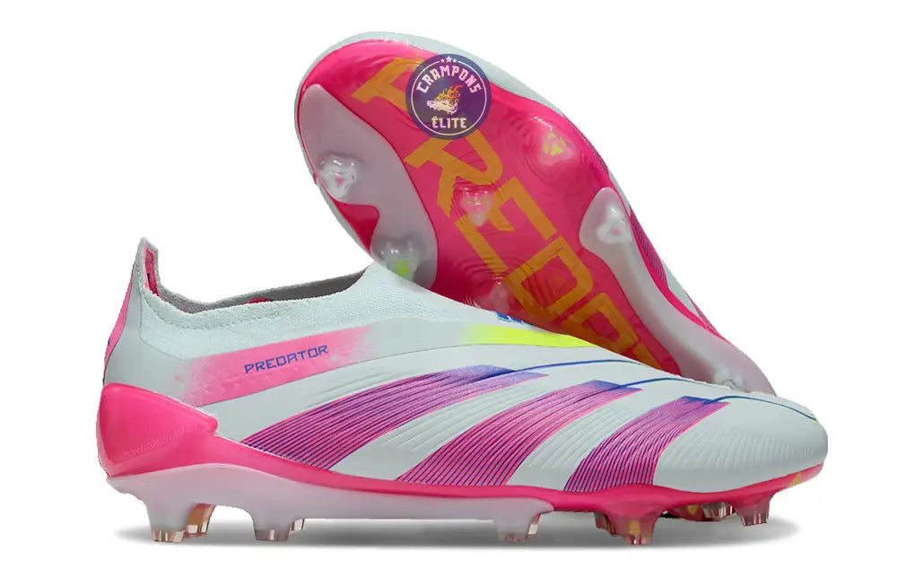 Predator 24 Elite Laceless FG Predstrike - Stellar Icon - Almost Blue/Lucid Pink/Jaune