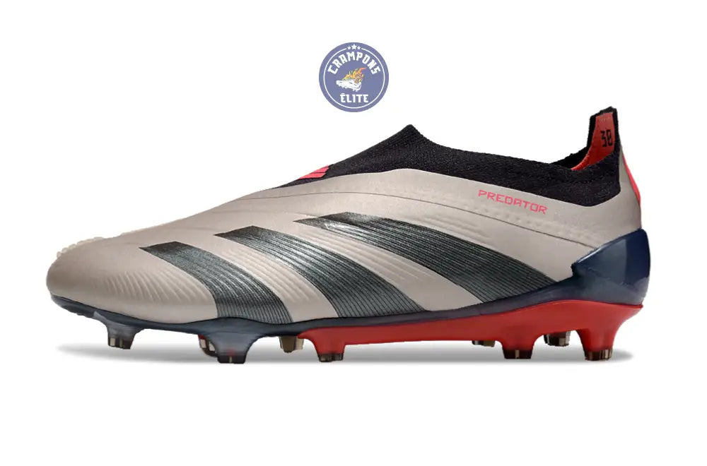 Predator 24 Elite Laceless FG Predstrike - Vivid Horizon - Argenté/Aurora Black/Gris