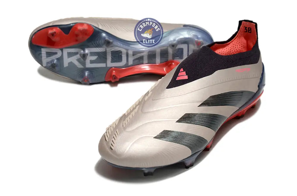 Predator 24 Elite Laceless FG Predstrike - Vivid Horizon - Argenté/Aurora Black/Gris