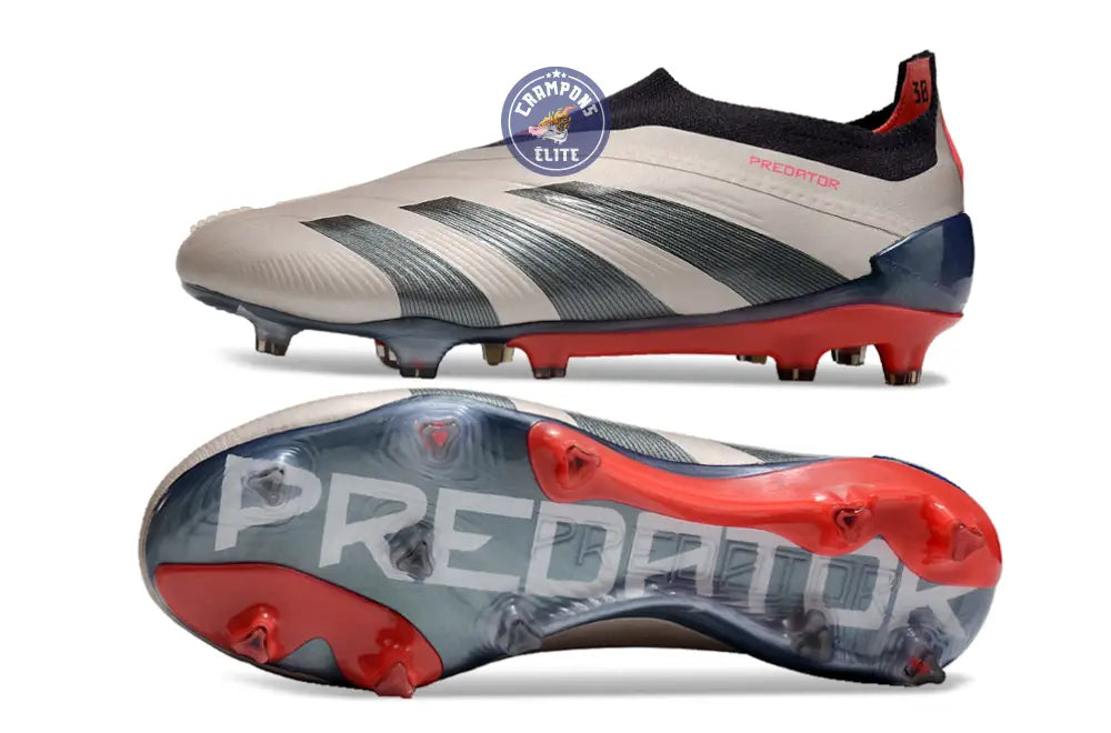 Image of Predator 24 Elite Laceless FG Predstrike - Vivid Horizon - Argenté/Aurora Black/Gris
