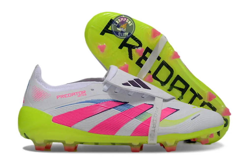 Predator 25 Elite Fold-over Tongue FG Blanc/Jaune/Rose