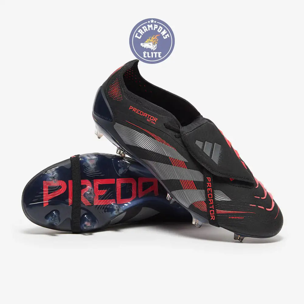 Predator 25 Elite Fold-over Tongue FG Stealth Victory - Noir/Gris/Lucid Red