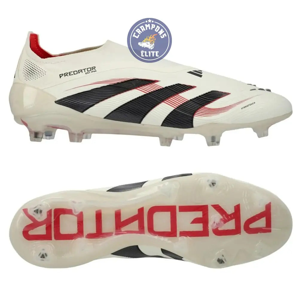 Predator 25 Elite Laceless FG Champagne - Blanc/Noir/Pure Ruby
