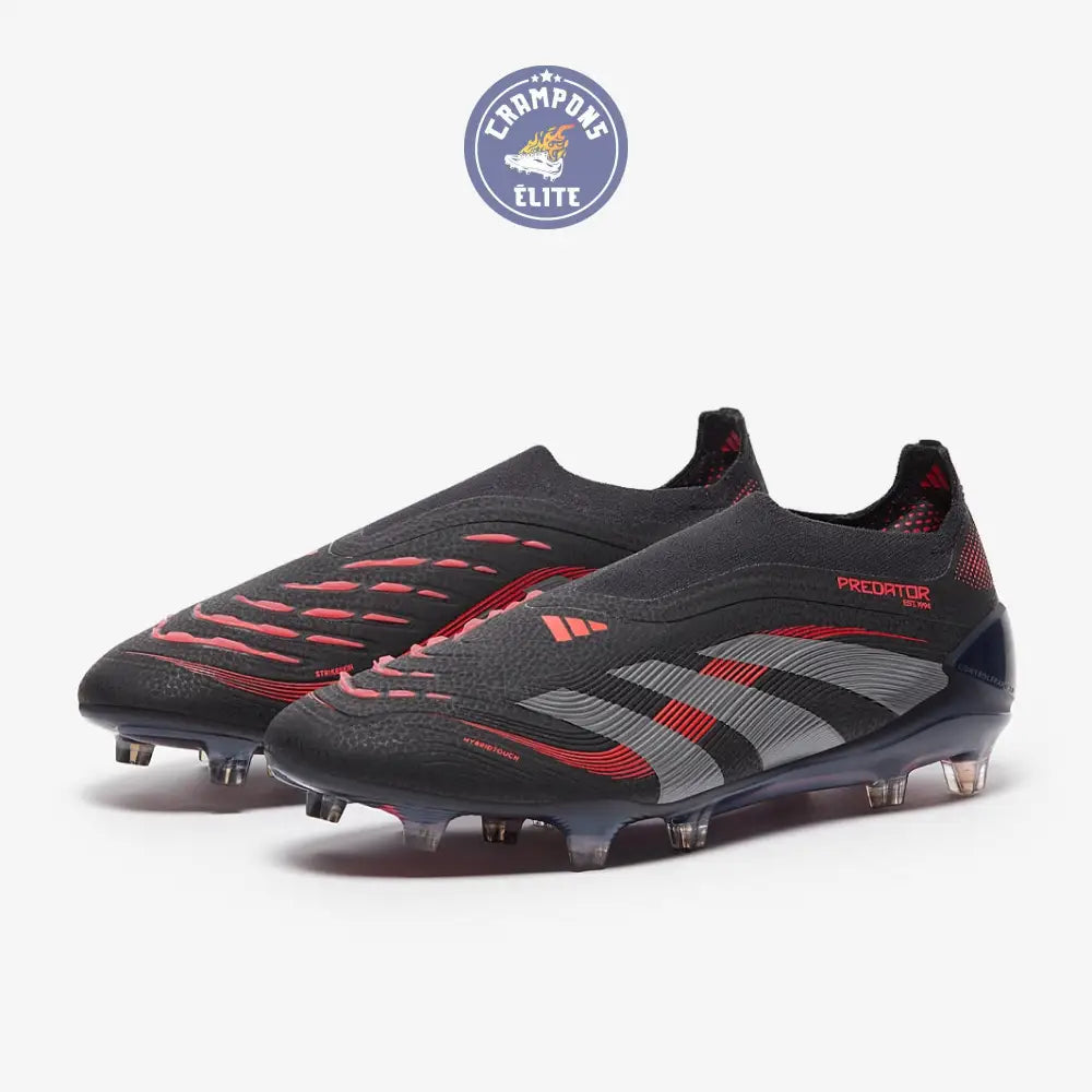 Predator 25 Elite Laceless FG Stealth Victory - Noir/Gris/Lucid Red
