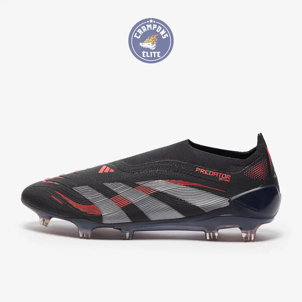 Image of Predator 25 Elite Laceless FG Stealth Victory - Noir/Gris/Lucid Red