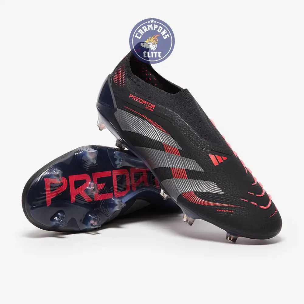 Predator 25 Elite Laceless FG Stealth Victory - Noir/Gris/Lucid Red