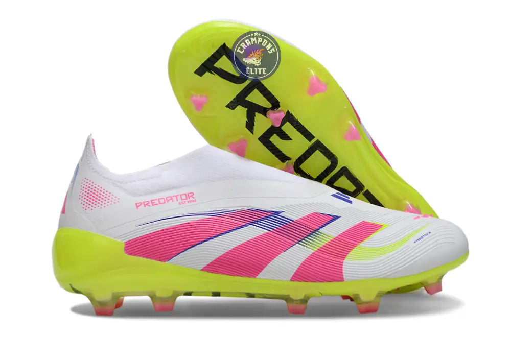 Predator 25 Laceless FG Blanc/Jaune/Rose