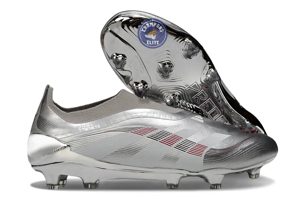 Predator 25 Laceless FG Bellingham - Argent/Bordeaux