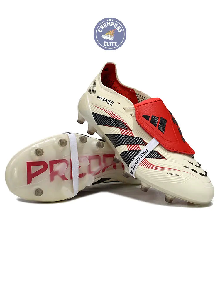 Image of Predator Elite Fold-over Tongue AG Champagne - Blanc/Noir/Pure Ruby