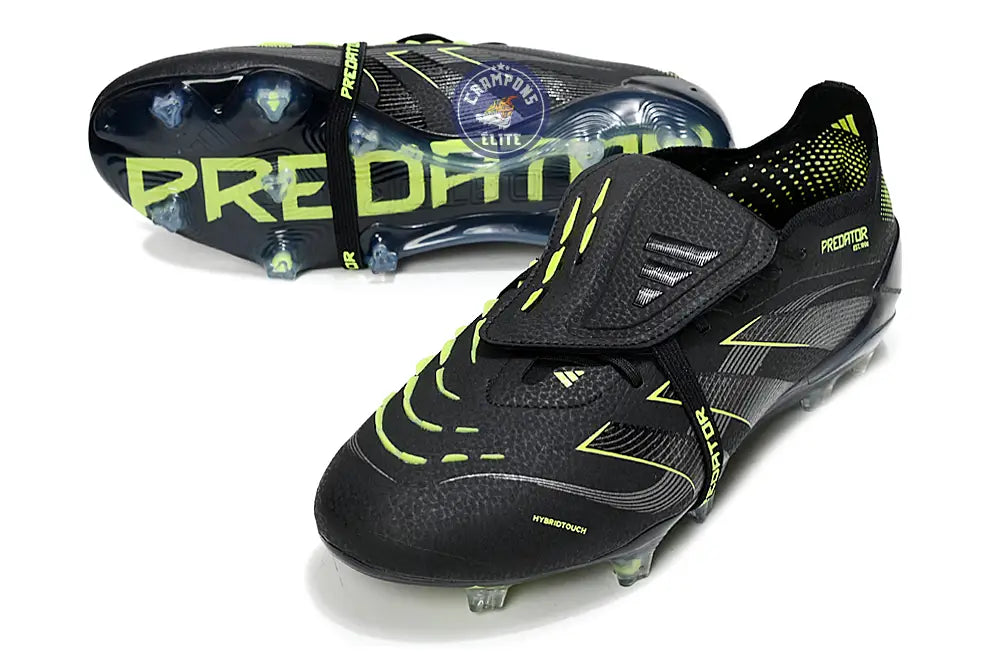 Image of Predator Elite Fold-over Tongue FG - Electric Stealth - Noir/Vert Fluo