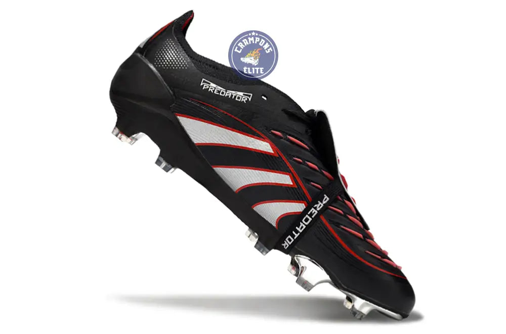 PREDATOR ELITE FOLD-OVER TONGUE FG OBSIDIAN STRIKE - Noir/Argent/Rouge