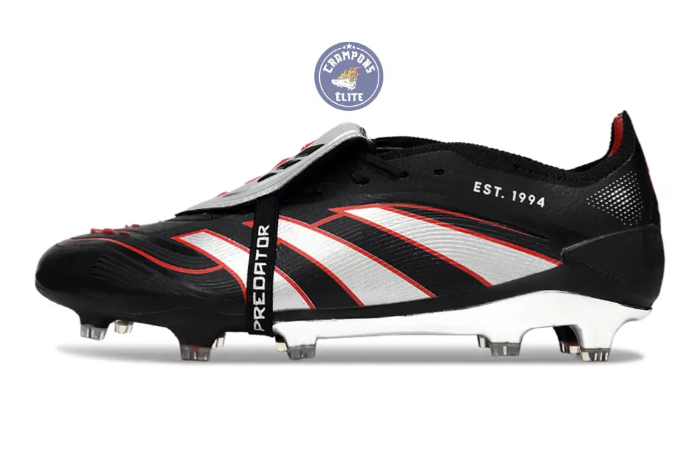 PREDATOR ELITE FOLD-OVER TONGUE FG OBSIDIAN STRIKE - Noir/Argent/Rouge