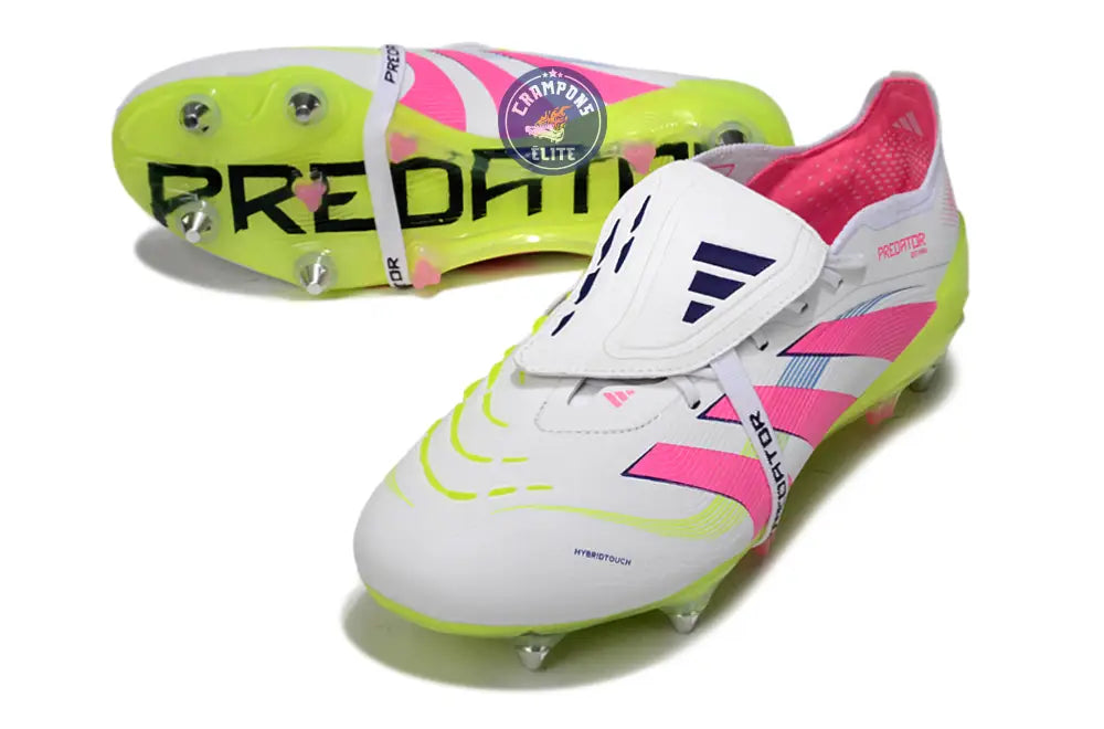 PREDATOR ELITE FOLD-OVER TONGUE SG CELESTIAL VICTORY - BLANC/ROSE/VERT