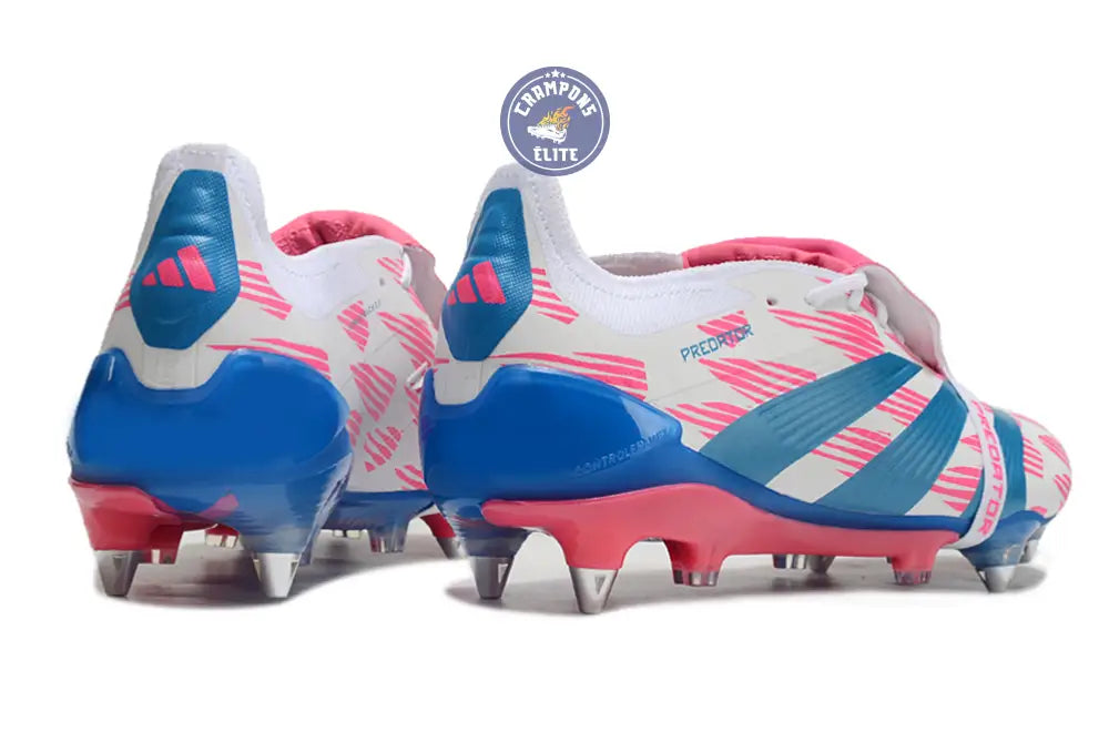 Image of Predator Elite Fold-over Tongue SG Reemergence - Blanc/Bleu/Rose