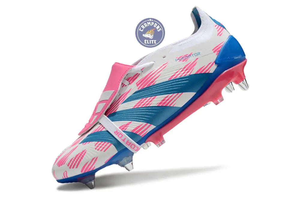 Predator Elite Fold-over Tongue SG Reemergence - Blanc/Bleu/Rose