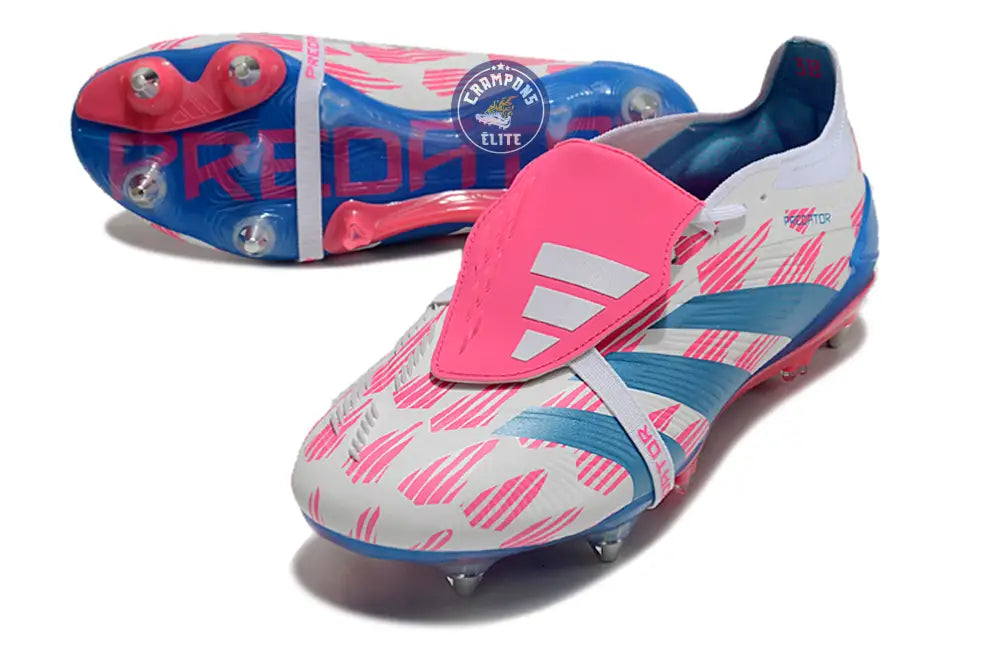 Predator Elite Fold-over Tongue SG Reemergence - Blanc/Bleu/Rose