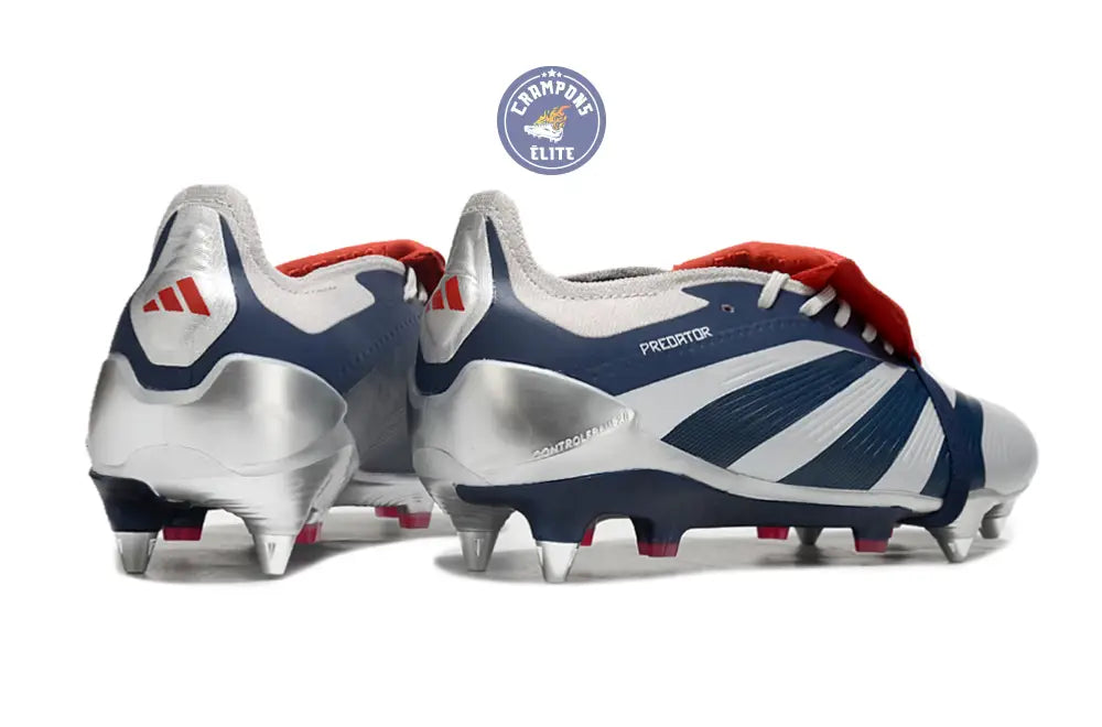 Predator Elite Fold-over Tongue SG Roteiro - Argenté/Bleu marine/Rouge ÉDITION LIMITÉE