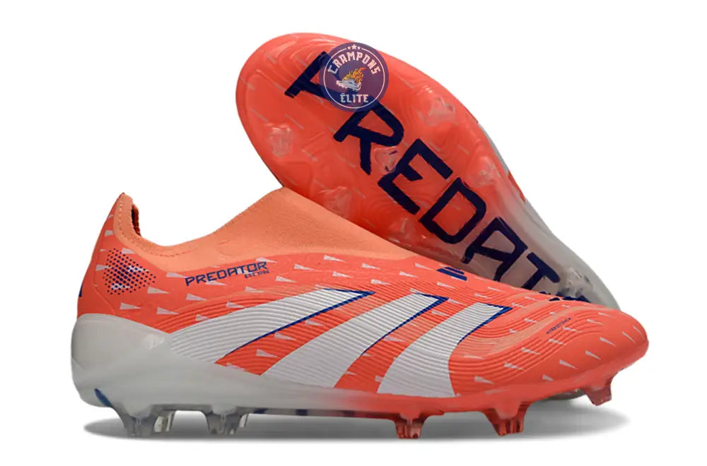 Image of PREDATOR ELITE LACELESS FG CORAL BLAZE - CORAL/BLANC/BEAM ORANGE
