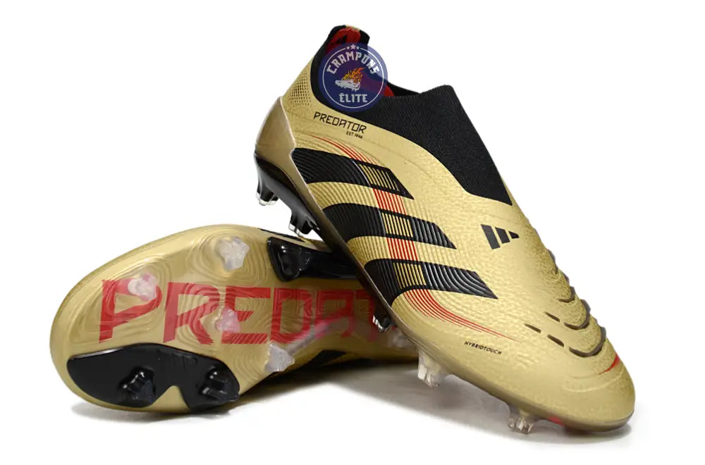 Predator Elite Laceless FG - Or/Noir/Rouge
