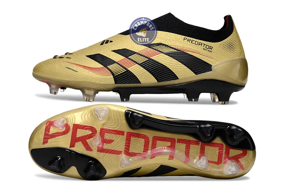 Predator Elite Laceless FG - Or/Noir/Rouge