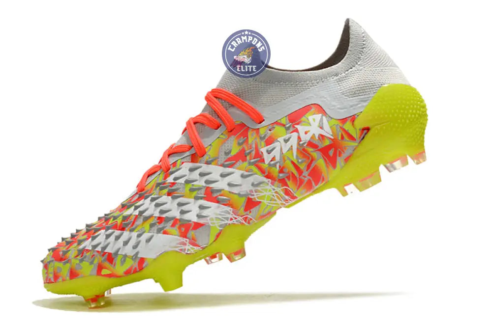 Predator Freak Basse Lacets FG Numbers Up - Gris/Blanc/Jaune