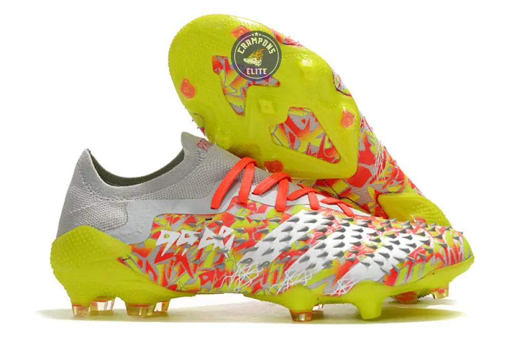 Image of Predator Freak Basse Lacets FG Numbers Up - Gris/Blanc/Jaune