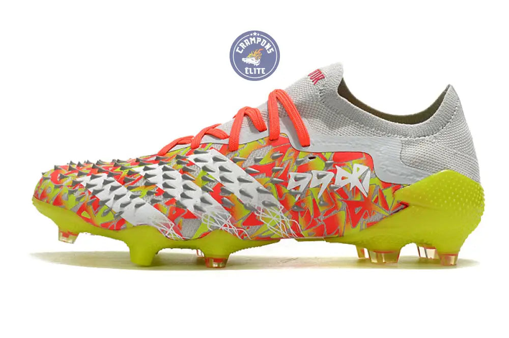 Predator Freak Basse Lacets FG Numbers Up - Gris/Blanc/Jaune