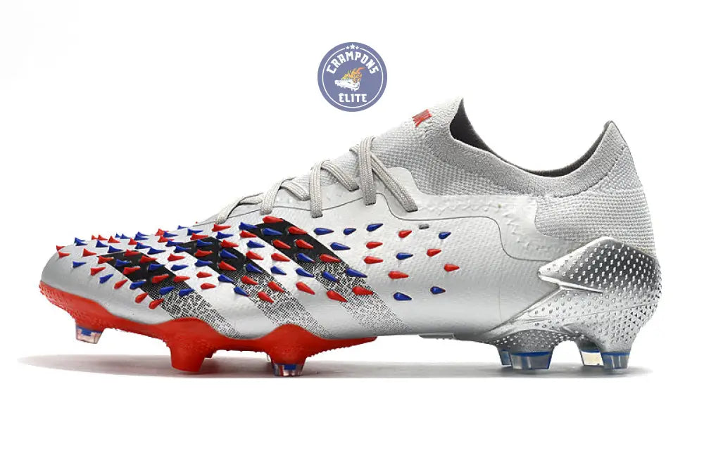 Predator Freak Basse Lacets FG Showpiece - Argenté/Noir/Rouge