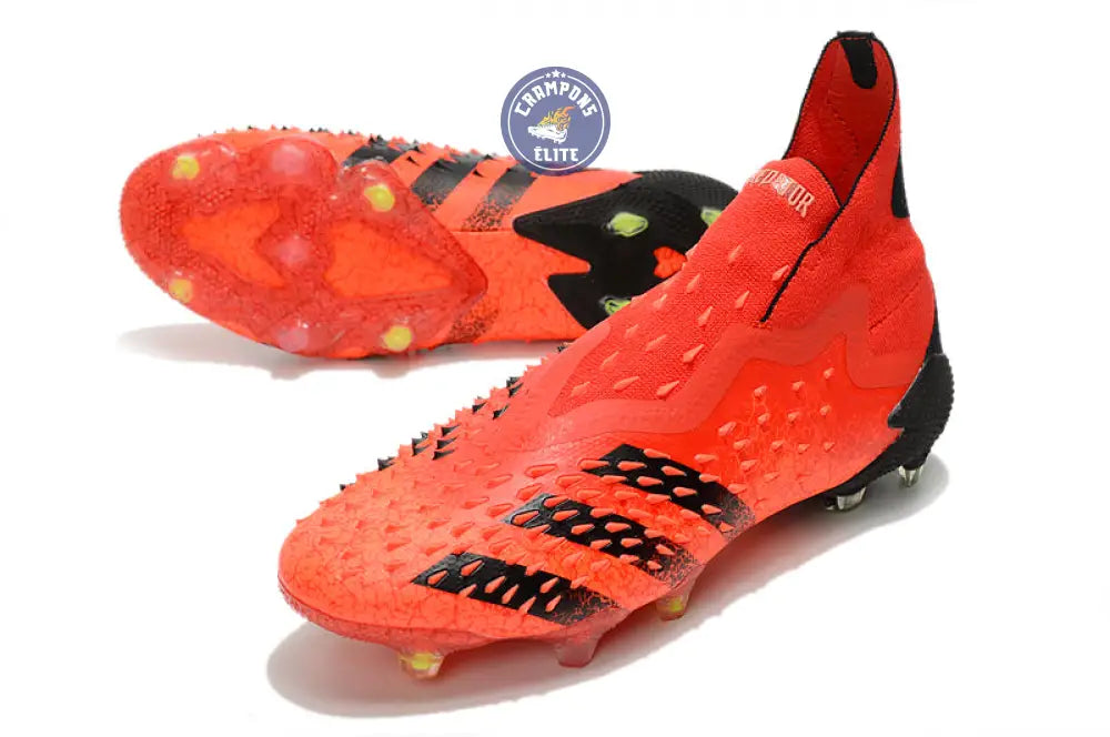 Predator Freak Laceless FG Meteorite - Rouge/Noir/Rouge