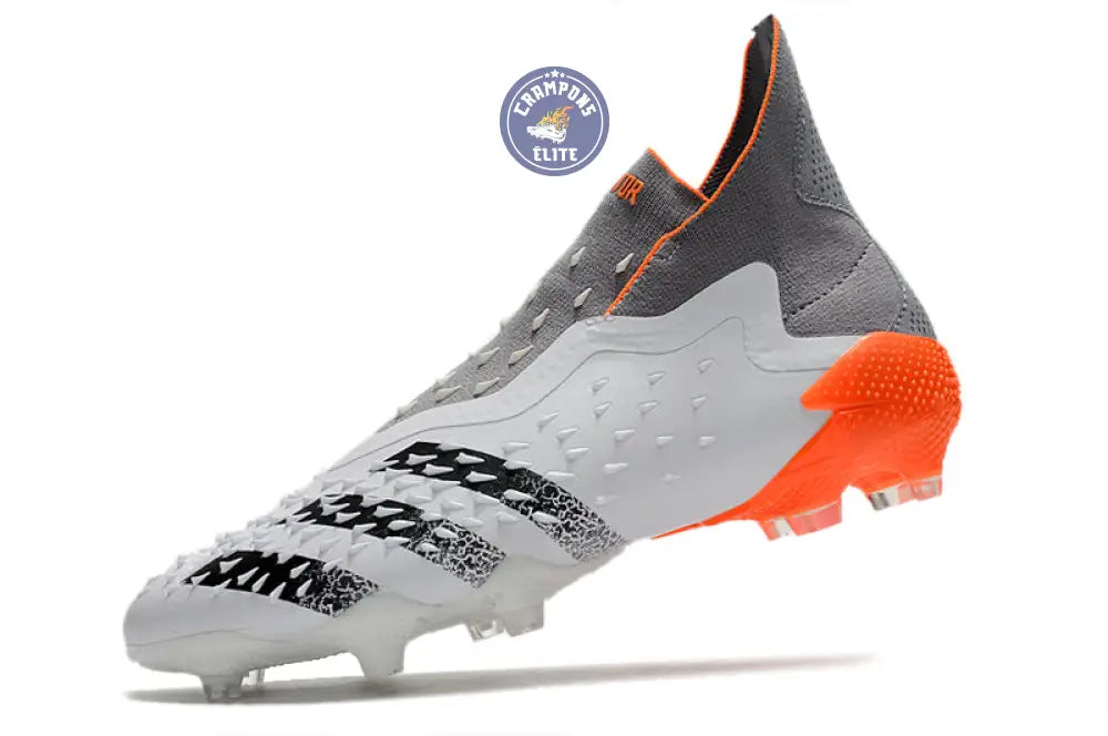 Image of Predator Freak Laceless FG White Spark - Blanc/Argenté/Rouge