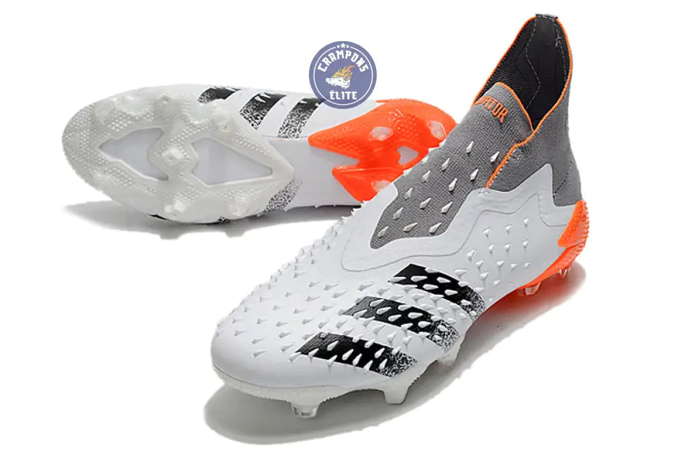 Image of Predator Freak Laceless FG White Spark - Blanc/Argenté/Rouge