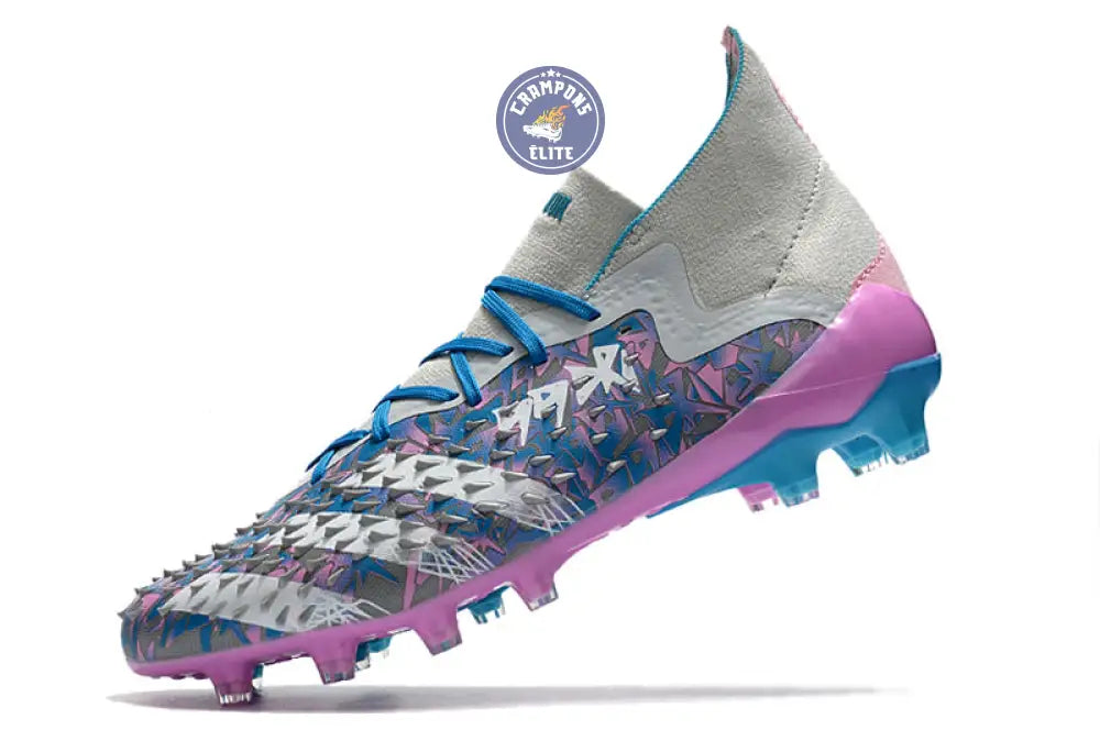 Image of Predator Freak Lacets FG - Gris/Rose/Bleu