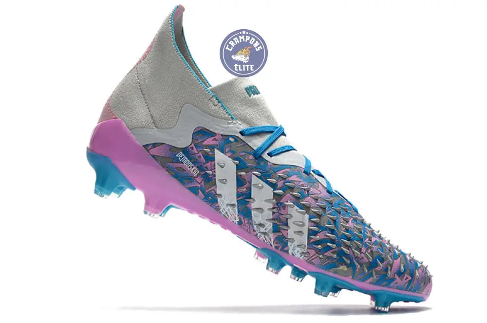 Predator Freak Lacets FG - Gris/Rose/Bleu