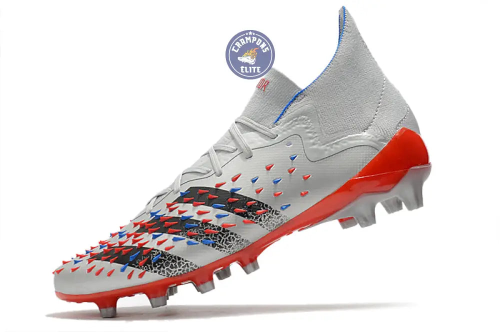 Image of Predator Freak Lacets FG Showpiece - Argenté/Noir/Rouge