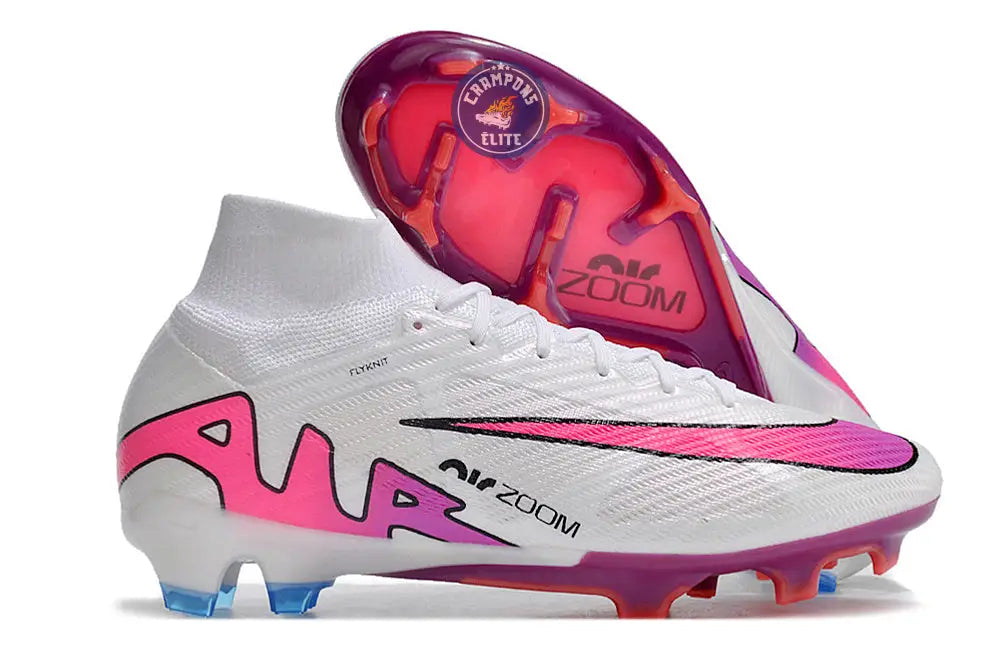 Superfly 9 Elite FG Blanc/Rose/Bleu
