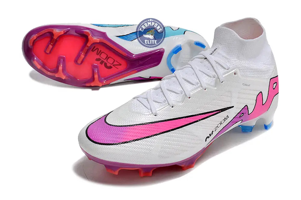 Superfly 9 Elite FG Blanc/Rose/Bleu