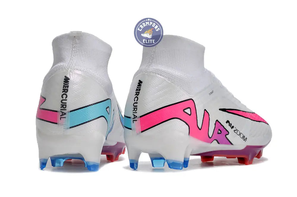 Superfly 9 Elite FG Blanc/Rose/Bleu