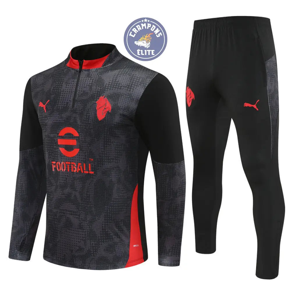 Survêtement d’entraînement demi-zip - AC Milan 2025/2026 - Gris/Noir/Rouge